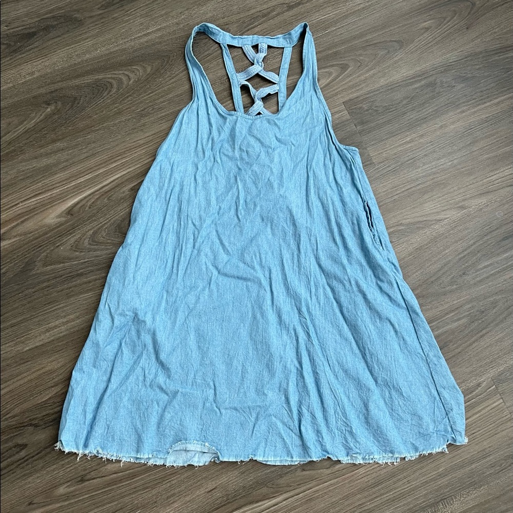 Run Cinta Run Chambray Dress With Pockets